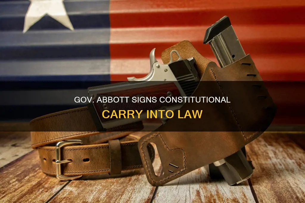when is gov abbott signed constitutional carry