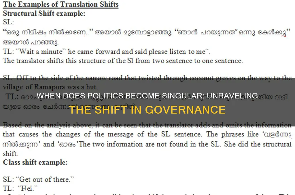 when is politics singular