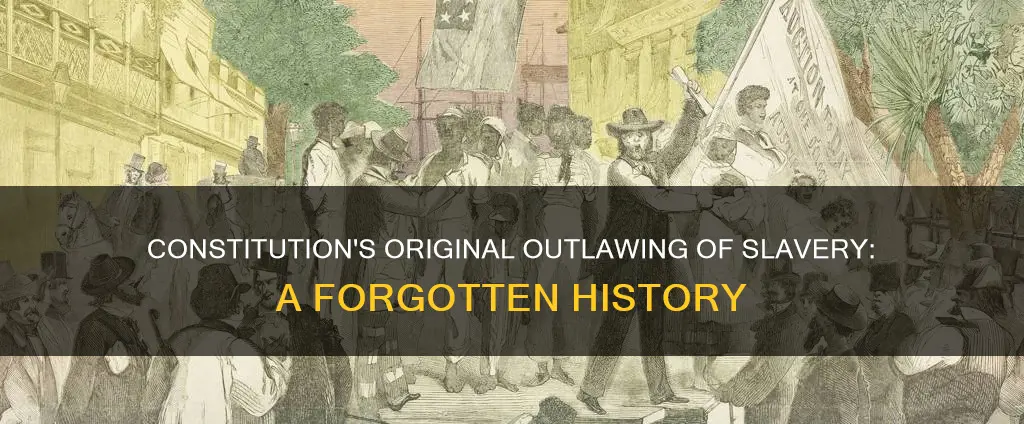 when it was first written the constitution outlawed slavery everywheer