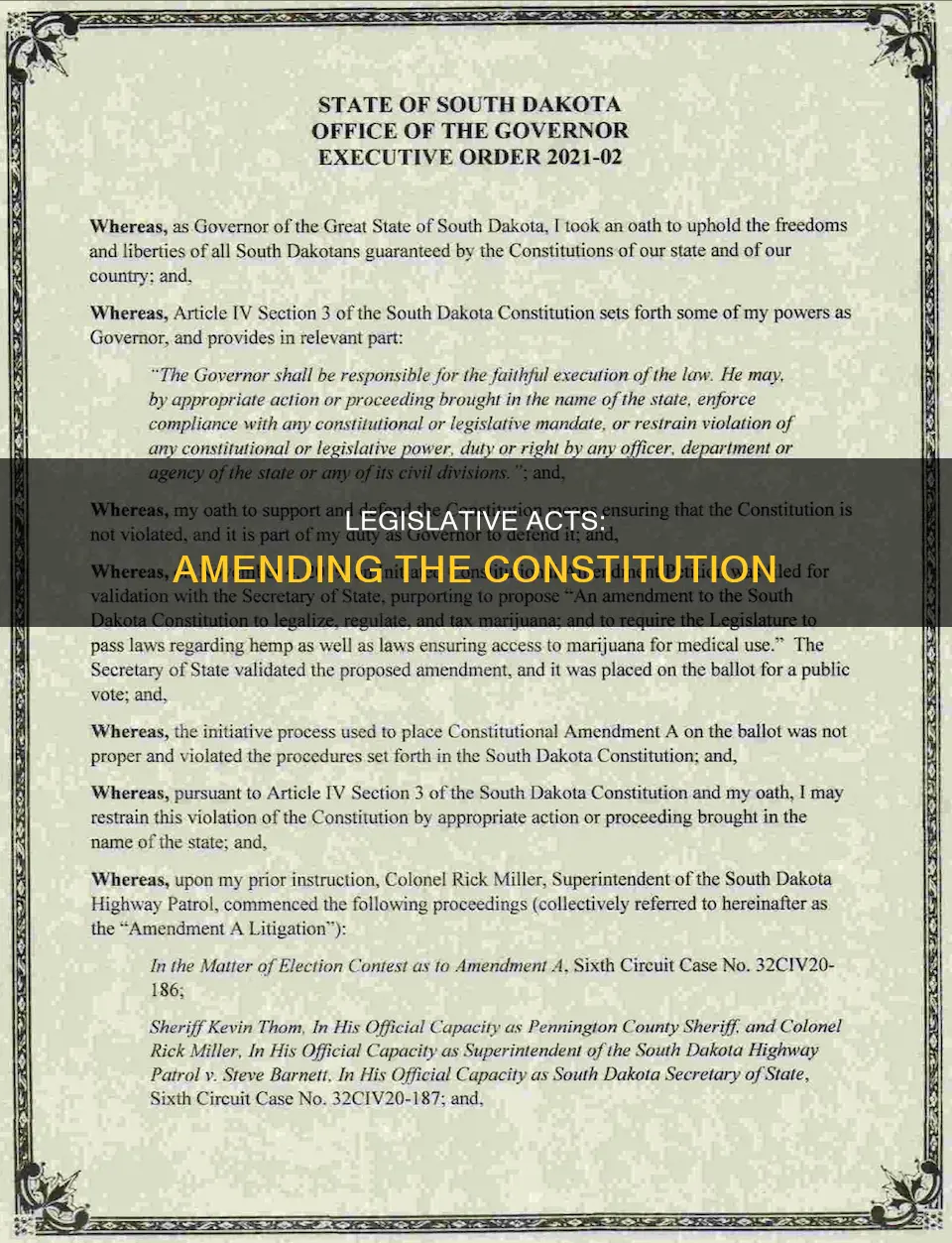 when legislative acts amended the constitution ap gov