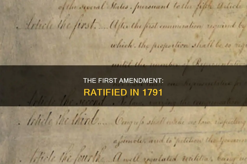 when was amendment 1 ratified