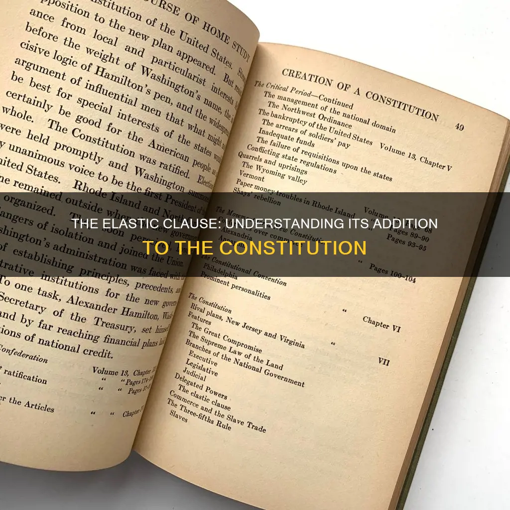 when was elastic clause put into the constitution