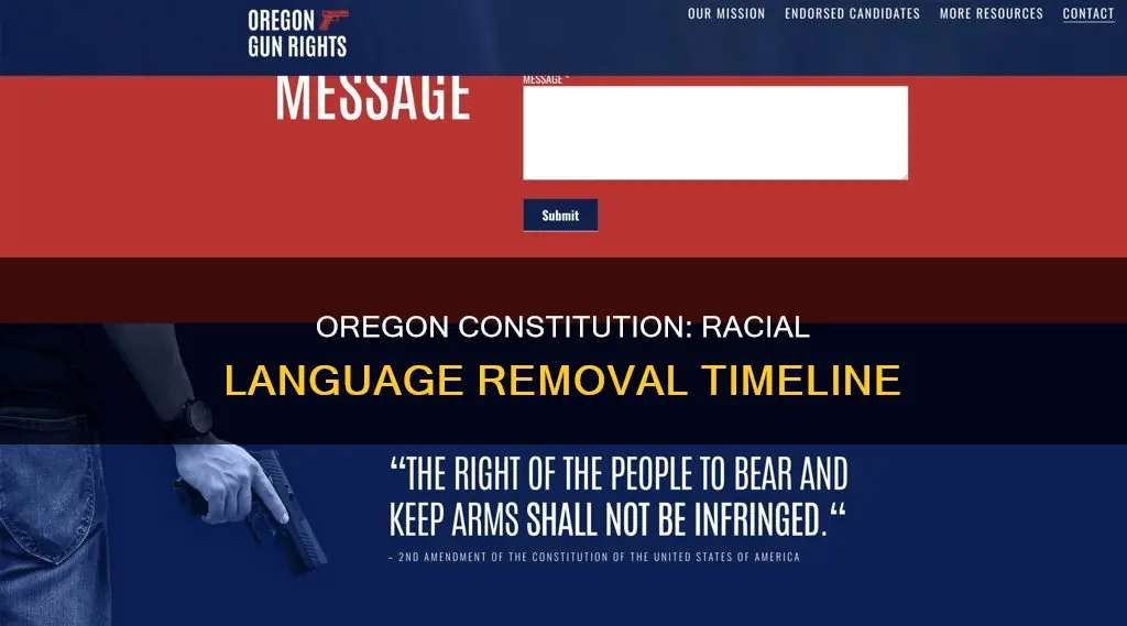 when was racially exclusive language removed from the oregon constitution