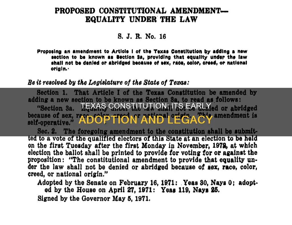 when was texas constitution first adopted