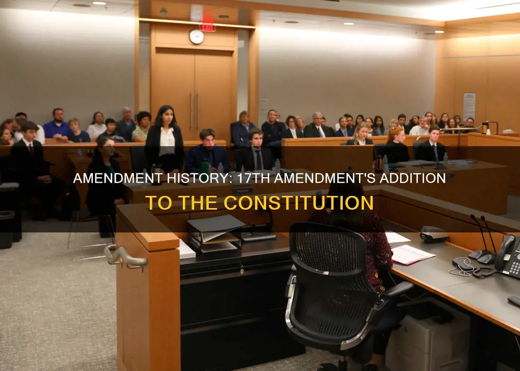 when was the 17th amendment added to the constitution