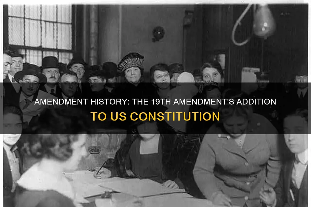when was the 19th amendment added to the constitution