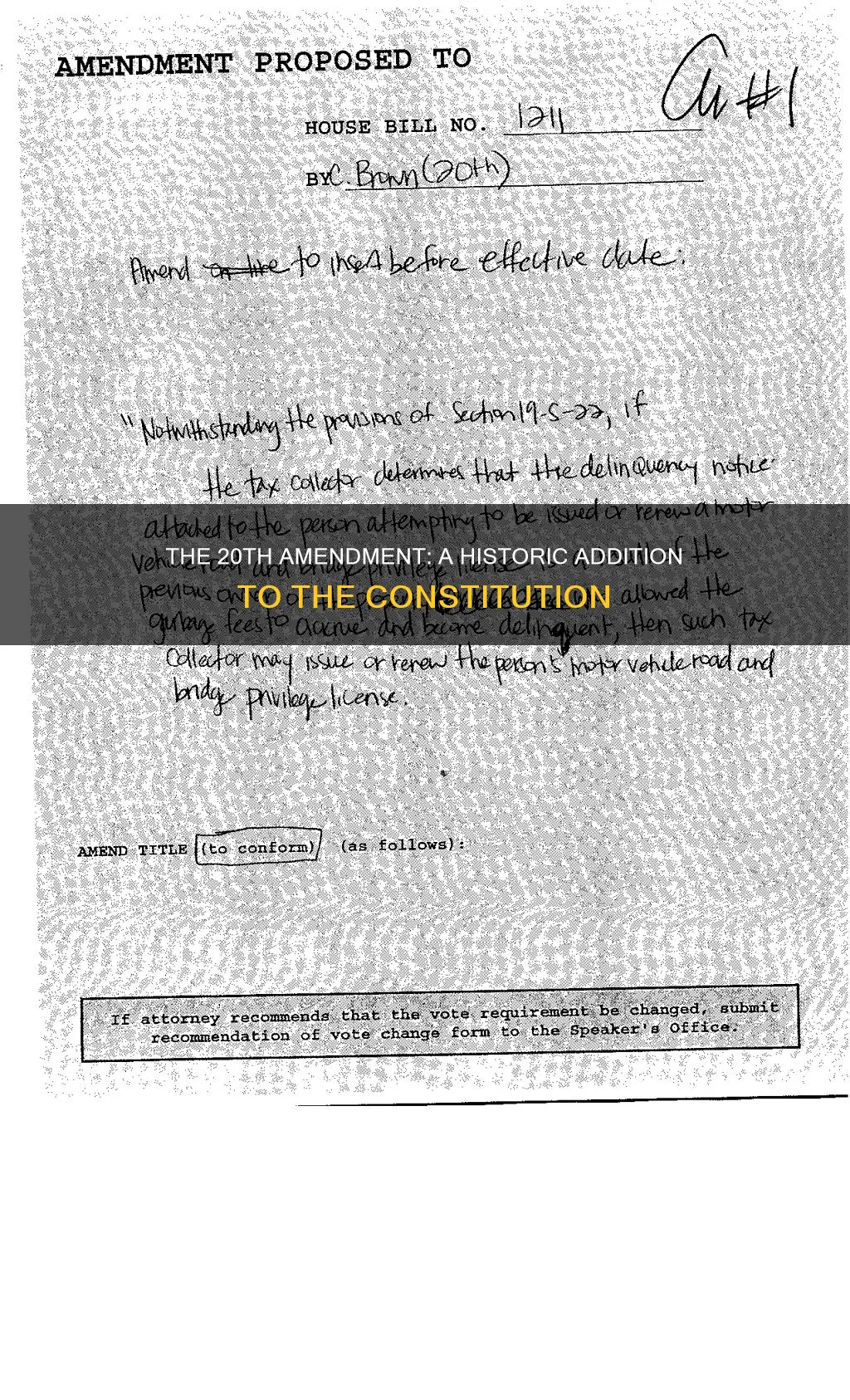 when was the 20th amendment added to the constitution