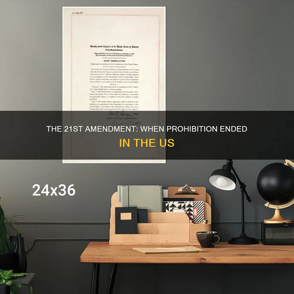when was the 21st amentment to the us constitution repealed