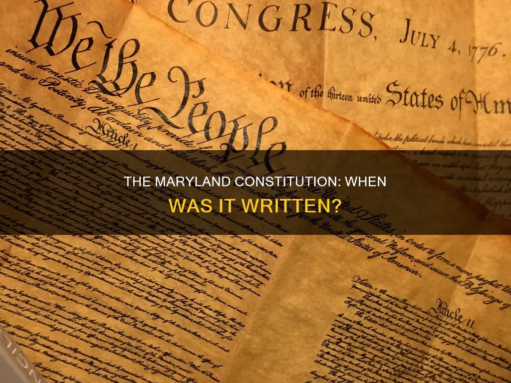 when was the maryla d constitution written