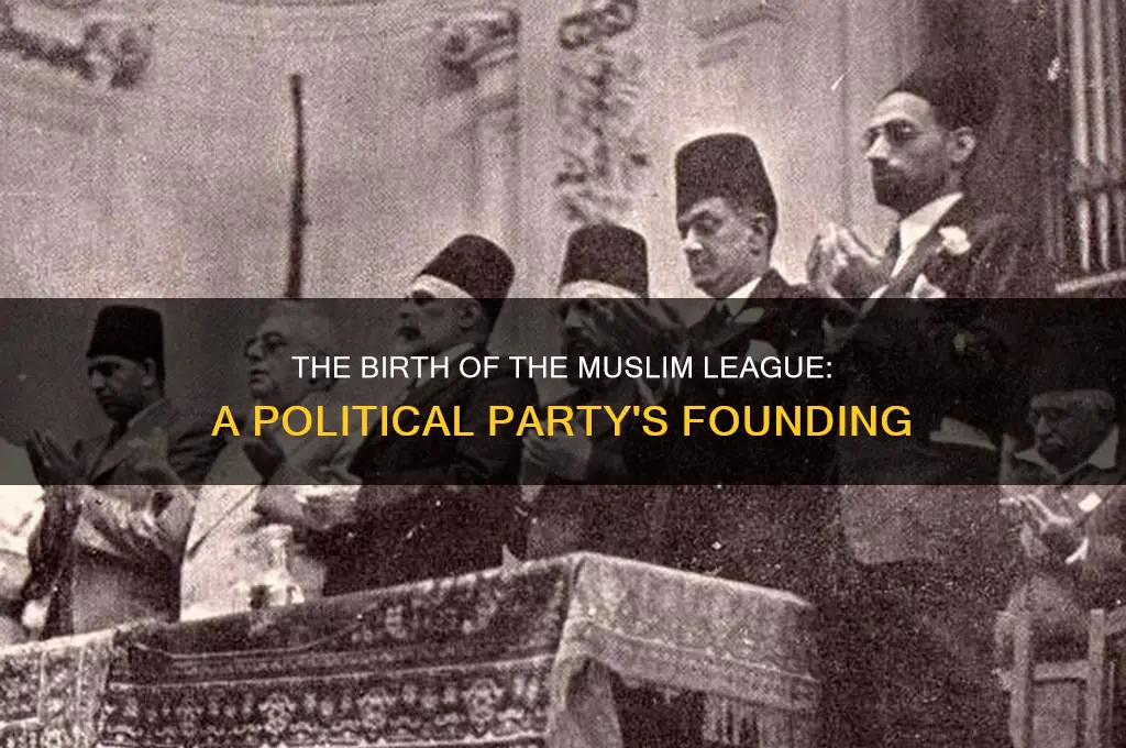 when was the muslim league founded as a political party