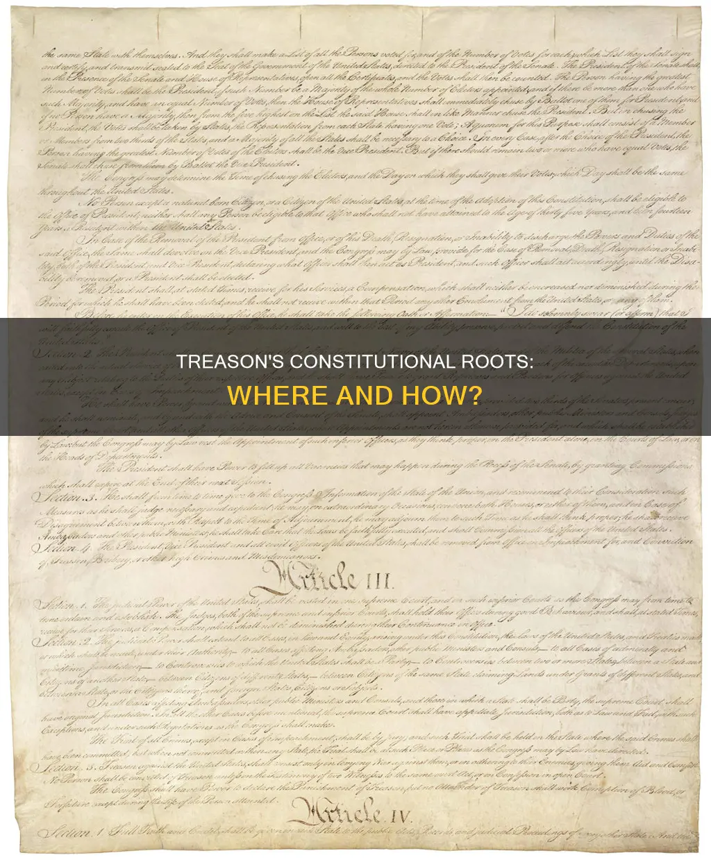 where and how is treason found in the constitution