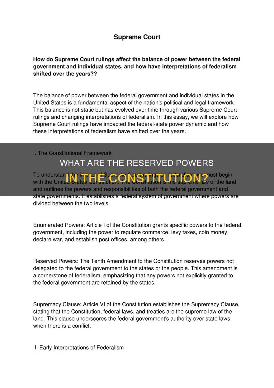 where are reserved powers described in the constitution
