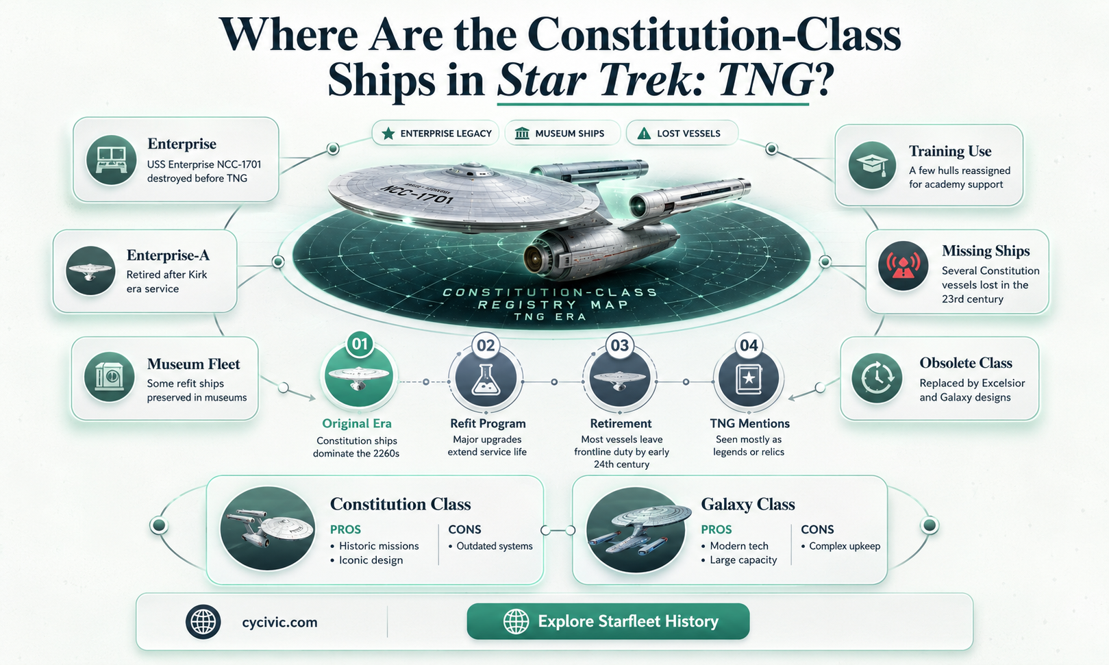 are their still constitution class starships in tng