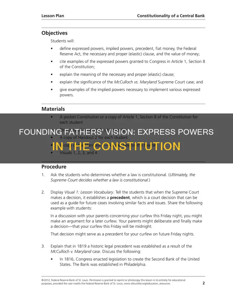 where are the expressed powers found in the constitution