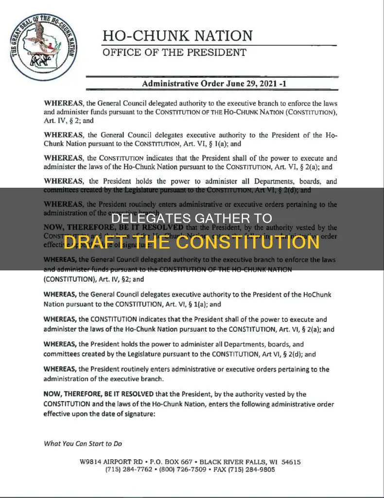 where did delegates gather to write a constitution