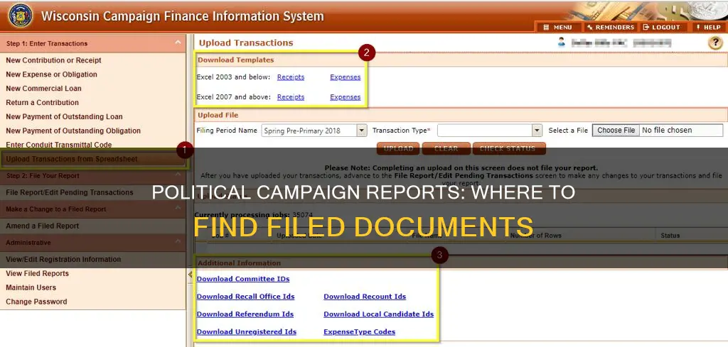 where do we find political campaign reports filed