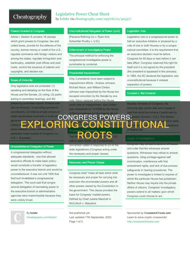 where does congress gets his powers in the constitution