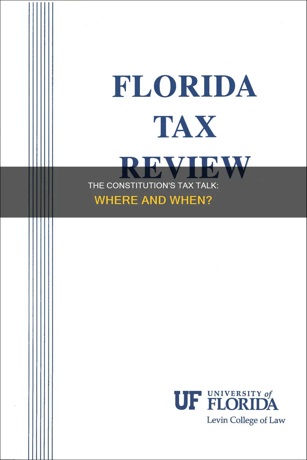 where does it talk about taxes in the constitution