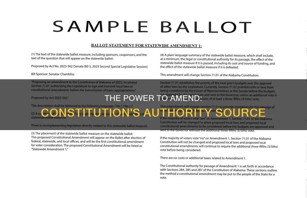 where does the authority to amend the constitution come from