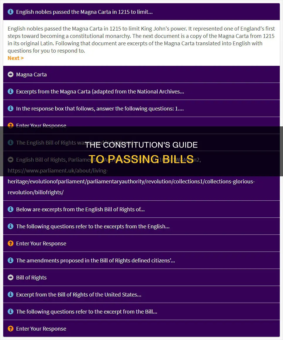 where in the constitution does it talk about passing bills