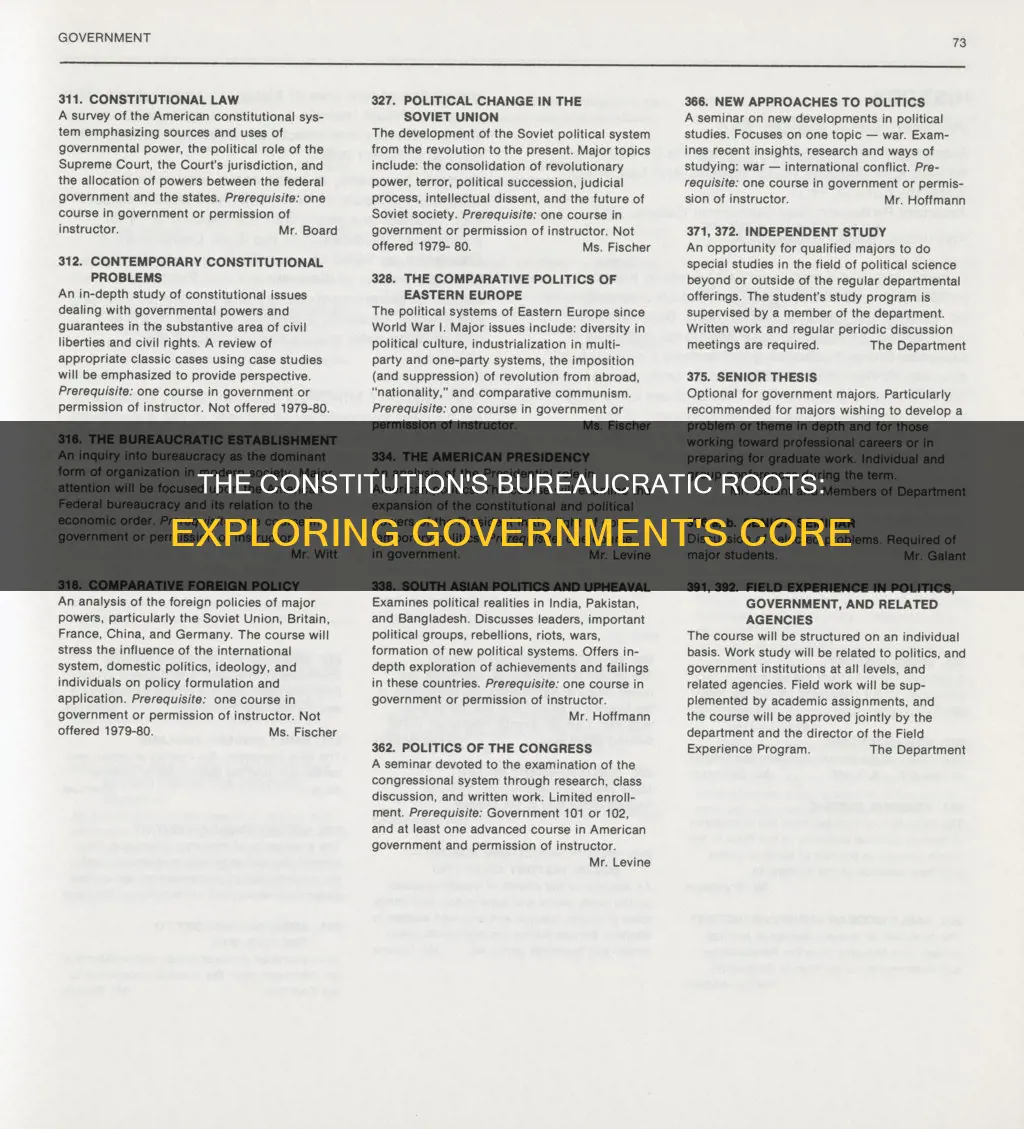 where in the constitution is the bureaucracy established