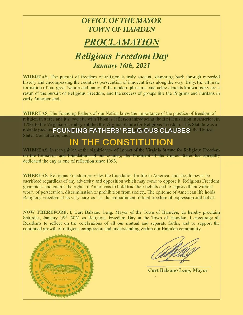 where in the constitution is the religious clauses