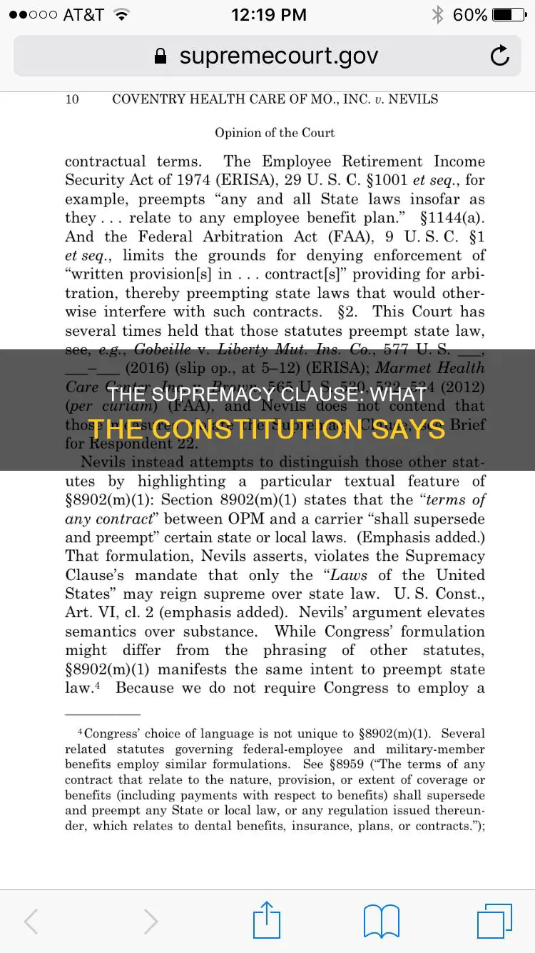where in the constitution is the supremacy clause