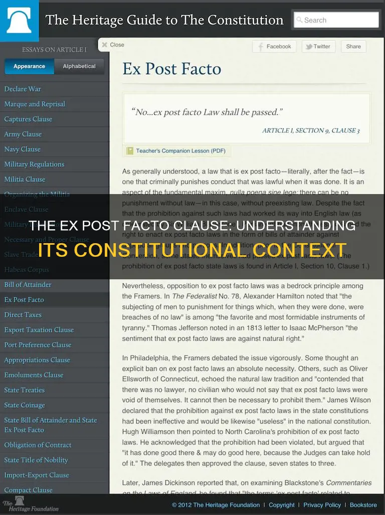 where is ex post facto in the constitution