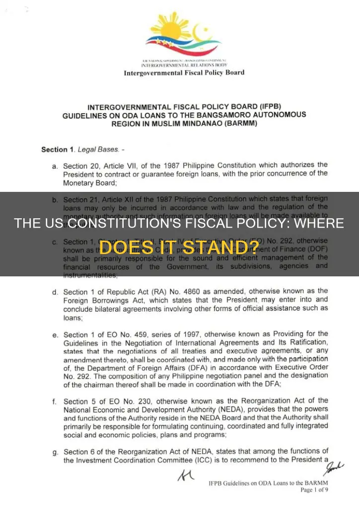 where is fiscal policy in the us constitution