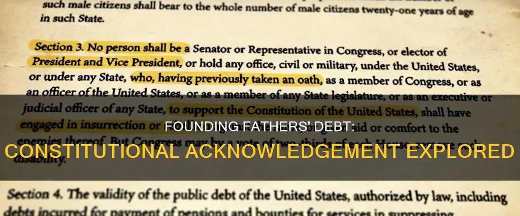 where is the acknowledgement of pre-existing debt in the constitution