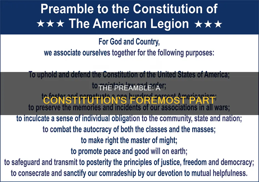 where would you find the preamble to the constitution