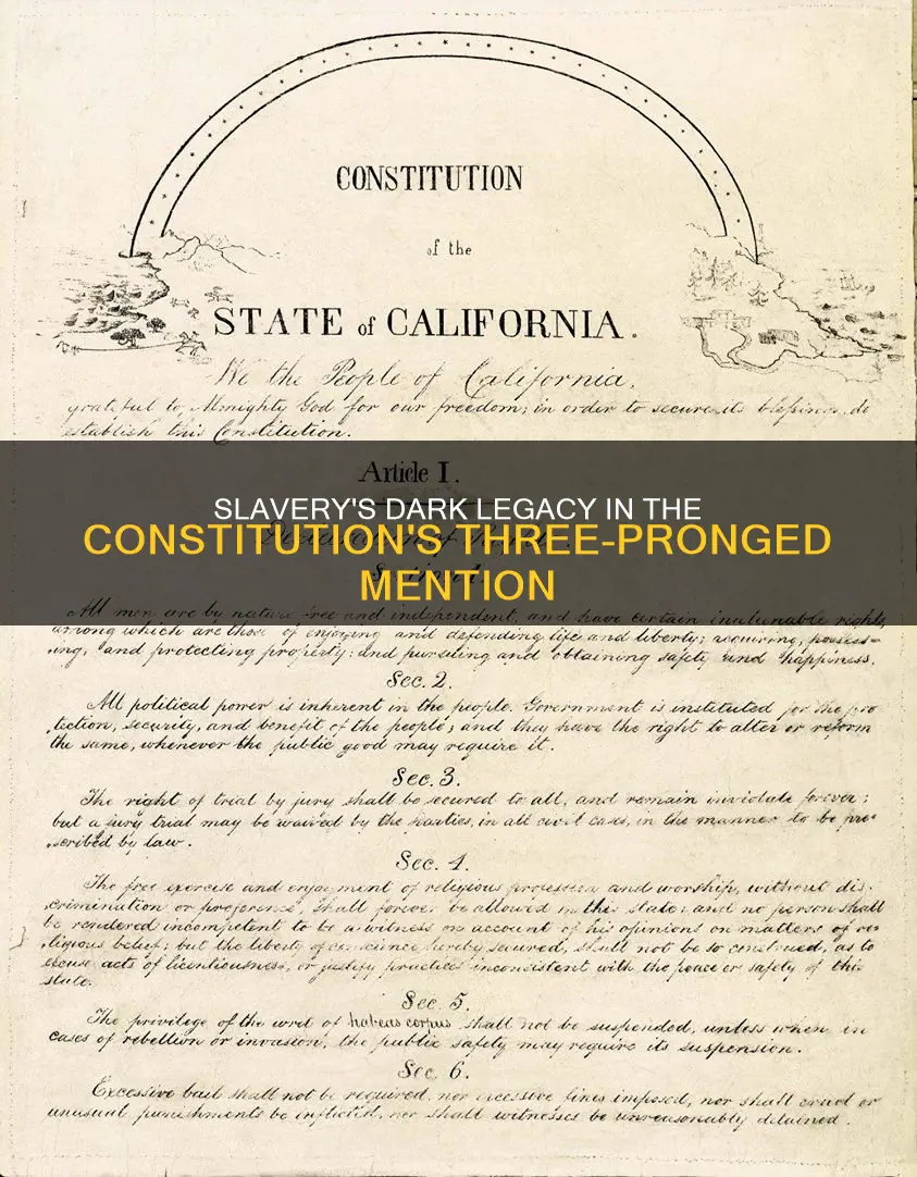 which 3 parts of the constitution mention slavery