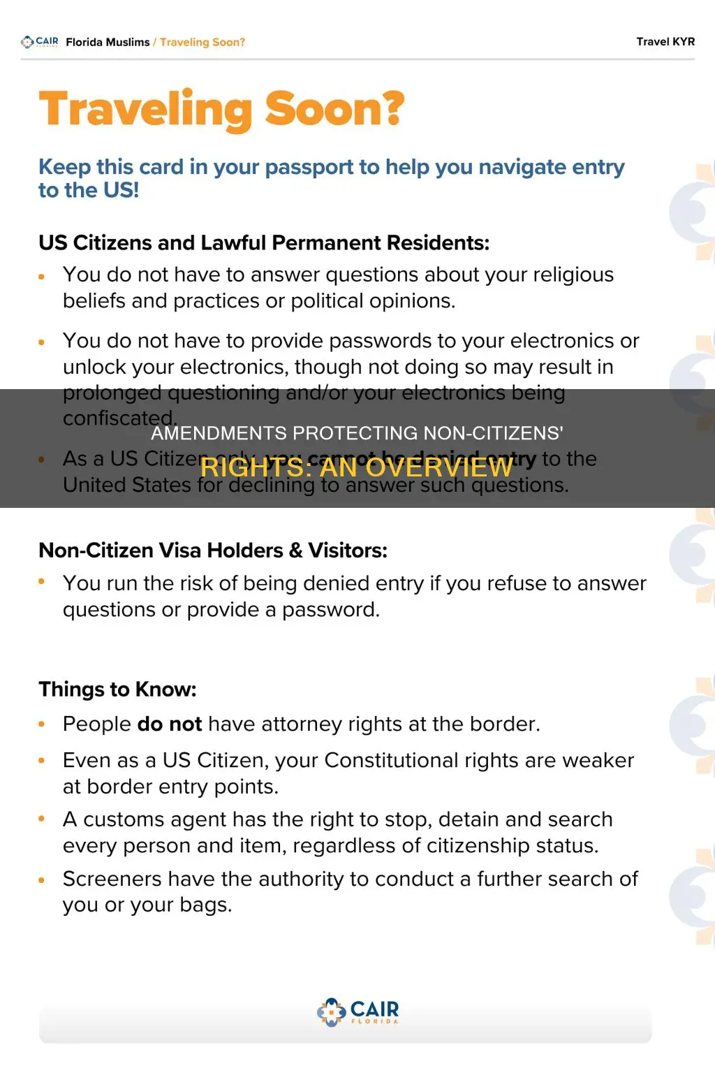 which amendments of the constitution protect non citizens