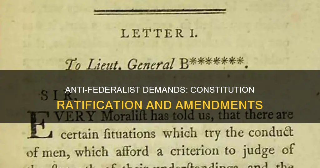 which anti-federalist demand for the ratification of the constitution