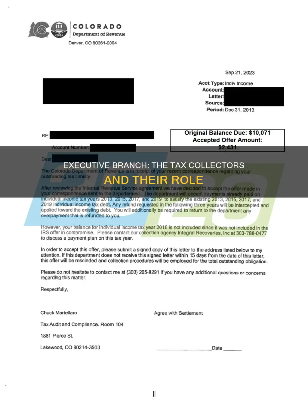 which branch collects taxes executive legislative or judicial