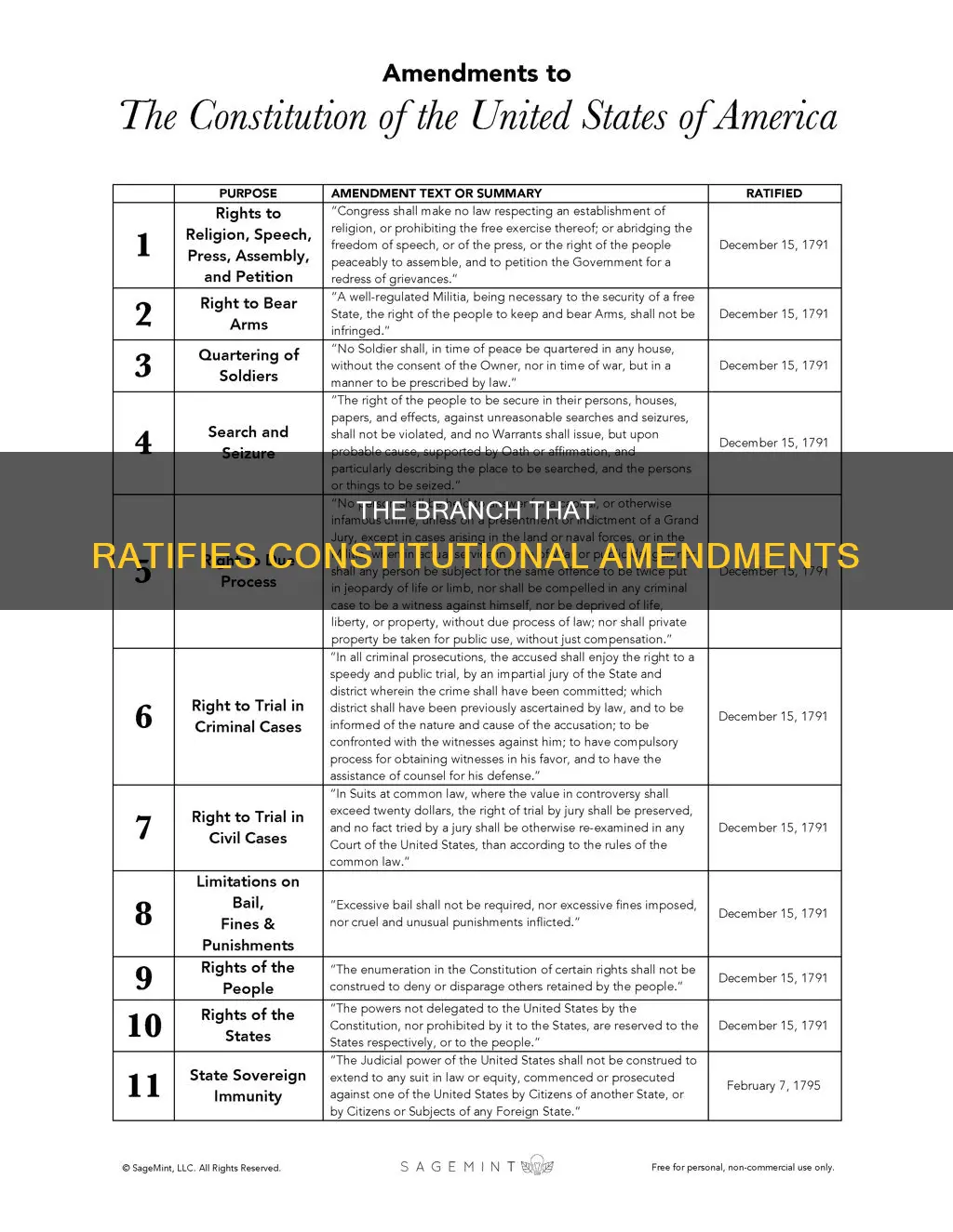 which branch ratifies amendments to the constitution