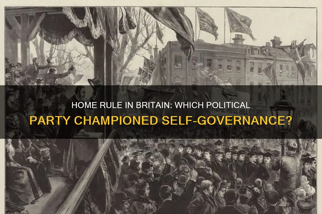 which british political party supported home rule