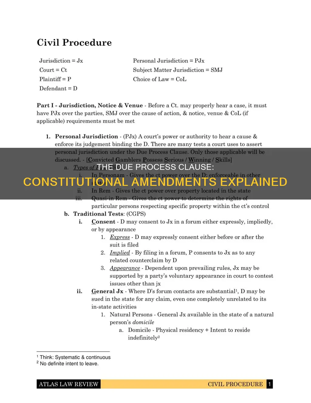 which constitutional amendment contains the due process clause