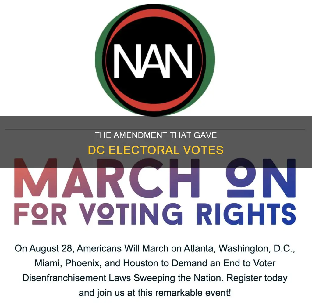 which constitutional amendment created electoral votes for washington dc