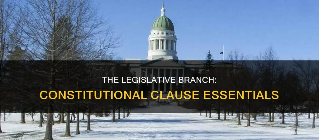 which constitutional clause is vital for the legislative branch