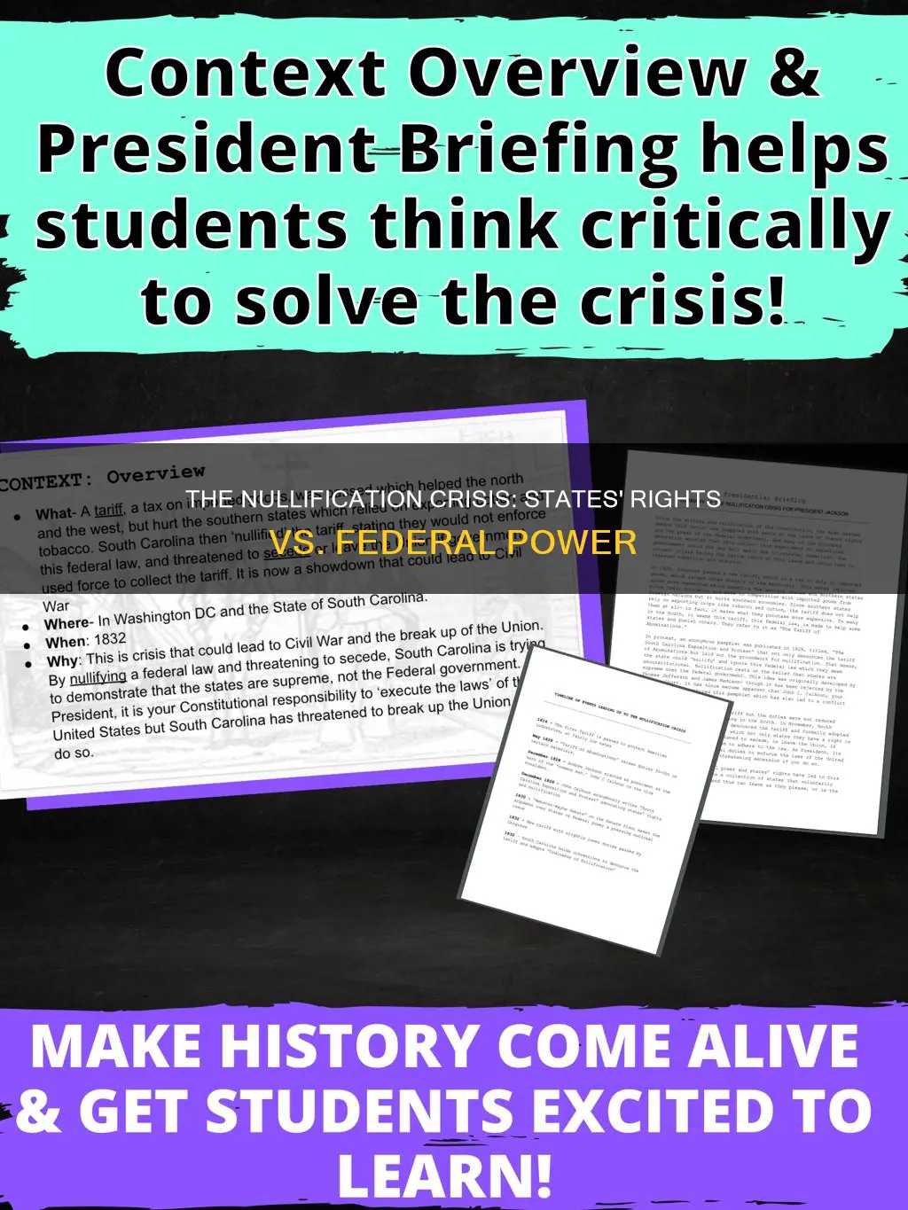 which constitutional principle is the focus of the nullification crisis