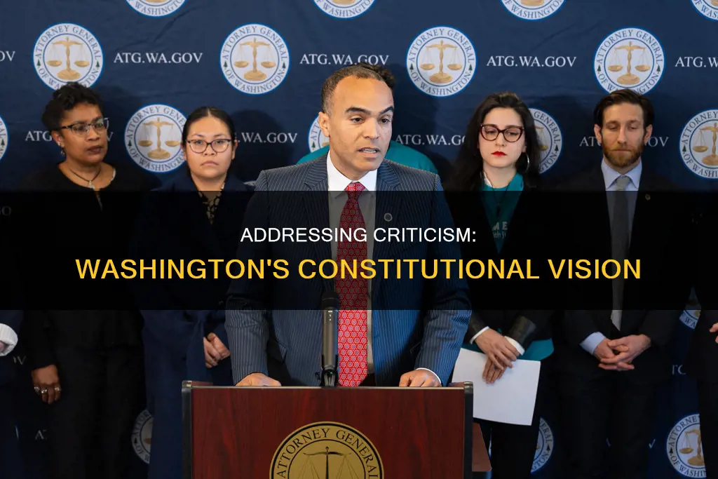 which criticism of the constitution does washington address