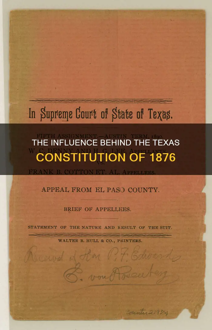 which group influenced the texas constitution of 1876