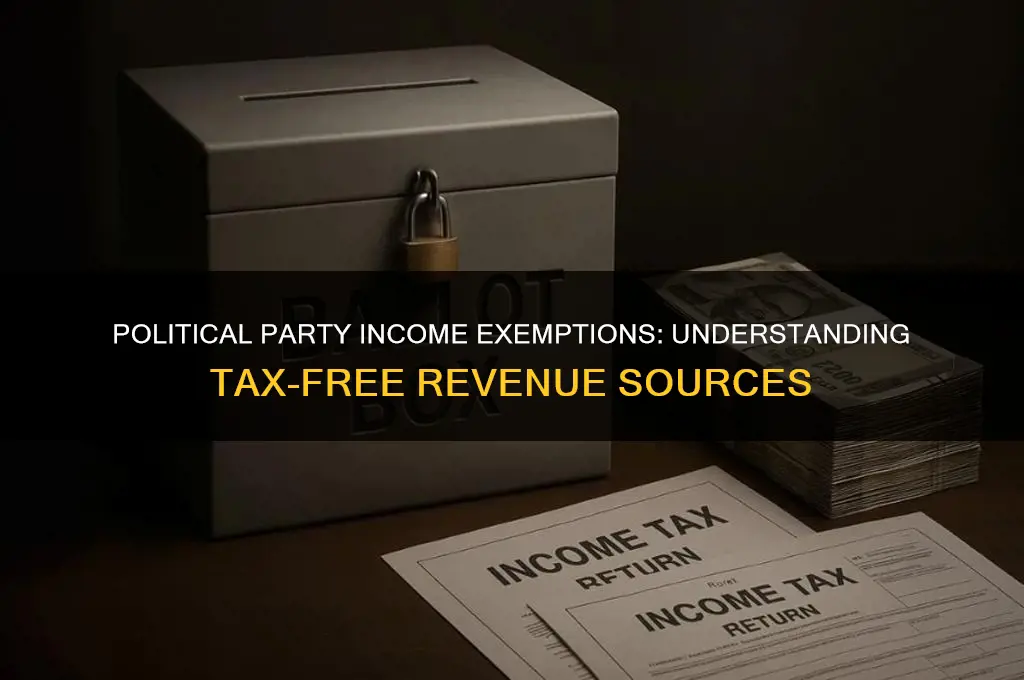 which incomes of a political party may be exempt