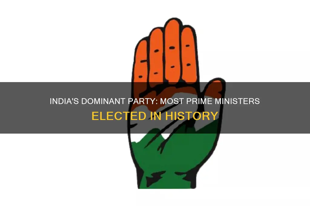 which indian political party elected the most prime ministers