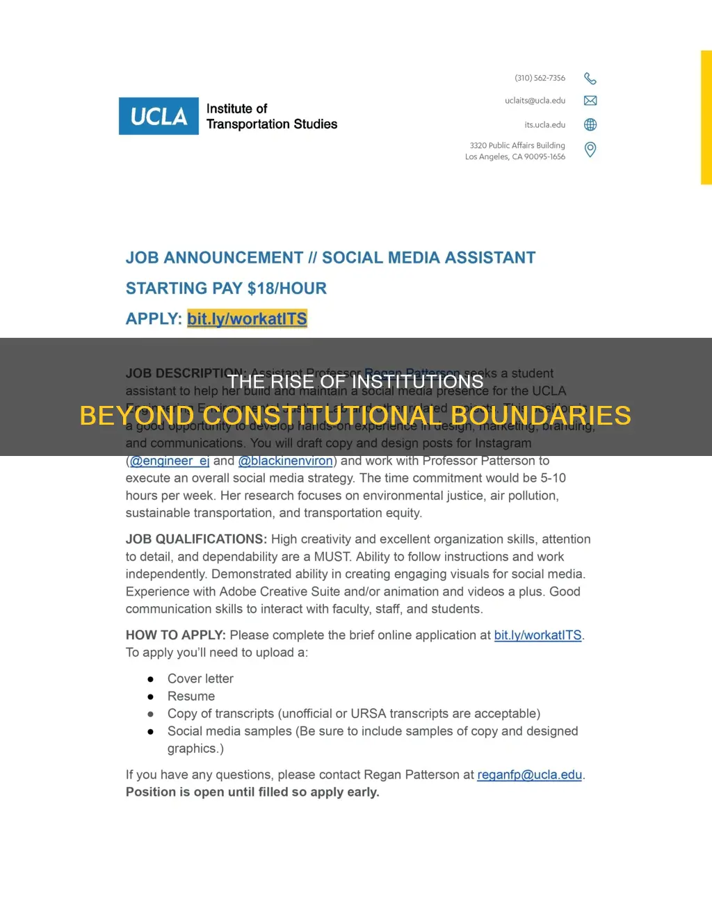 which institution developed outside the limits of the constitution