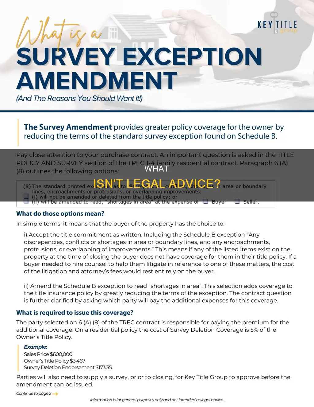 which is the following does not constitute giving legal advice