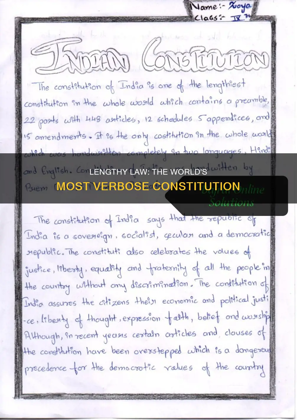 which is the lengthiest constitution in the world