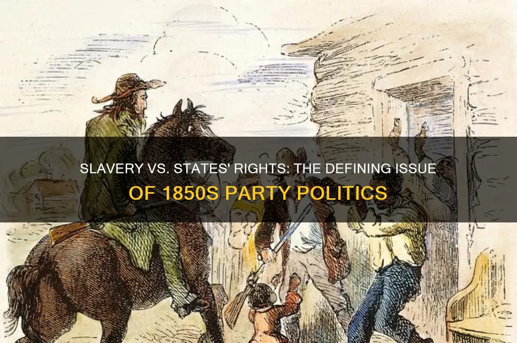 which issue domiated party politics in the 1850s