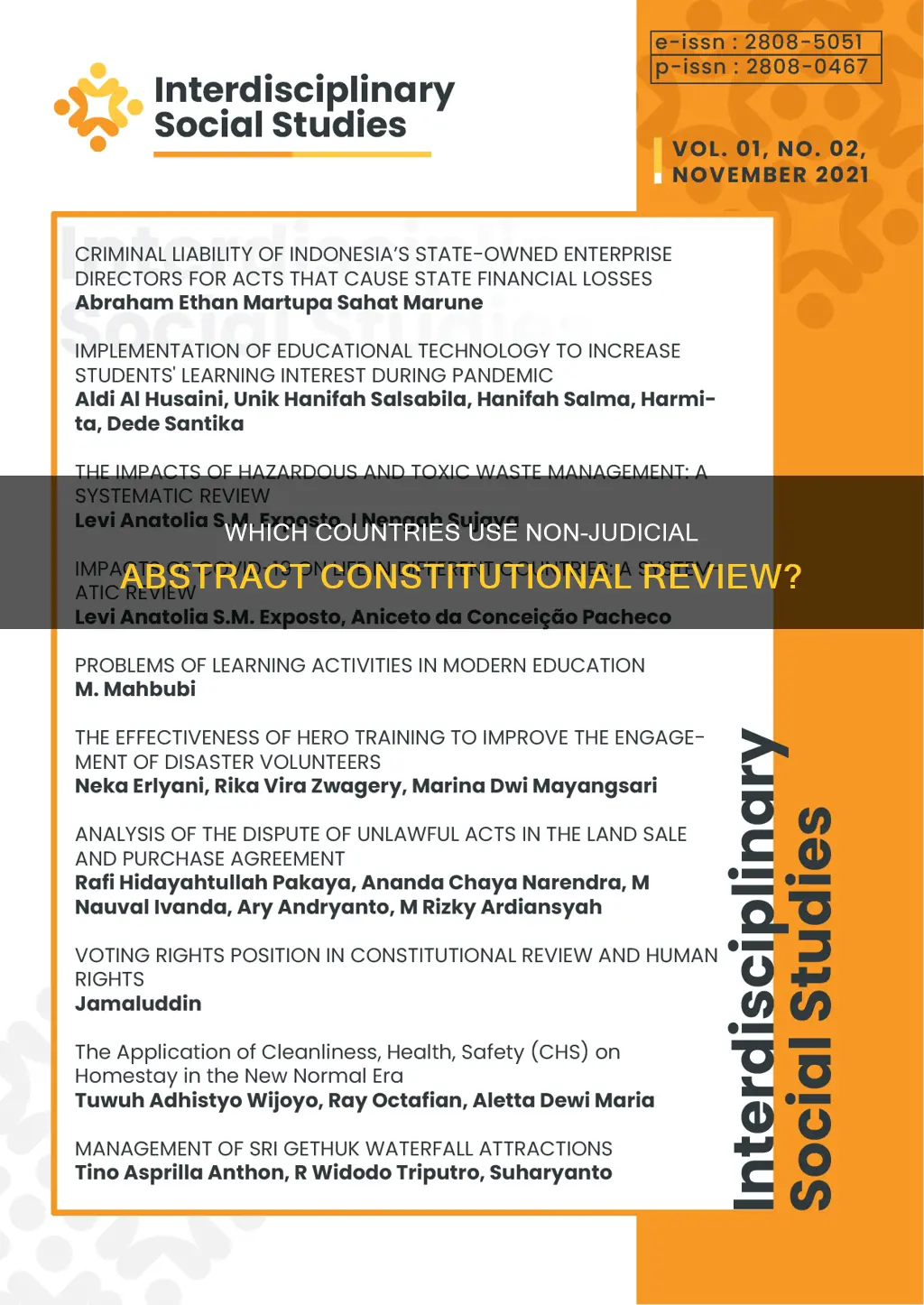 which of our model countries uses non-judicial abstract constitutional review